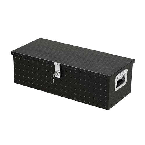 Large Tool Box Truck Bed Toolboxes Aluminum Heavy Duty Waterproof Free Assemble Tool Organizer Chest Cabinet Toolbox with Side Handles for Pick Up Trucks RV Trailer