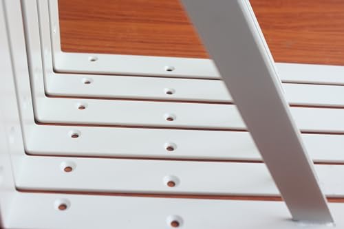 4 Pack L14 x H 10" White Heavy Duty Shelf Brackets with Screws Metal Shelf Brackets Shelf Support Angle Brackets for Shelves L Brackets Heavy Duty Floating Shelf