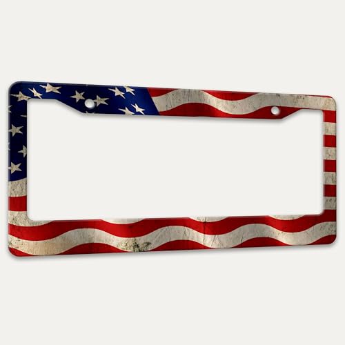 American Flag License Plate Frame Patriotic License Plate Holder 6x12 in