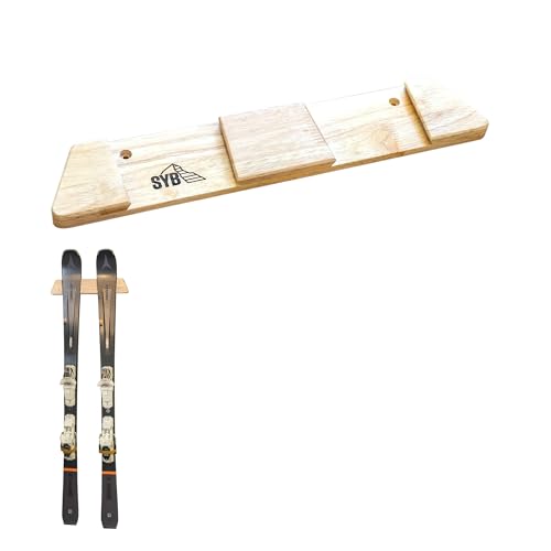 Horizontal Wood Ski Rack Wall Mount