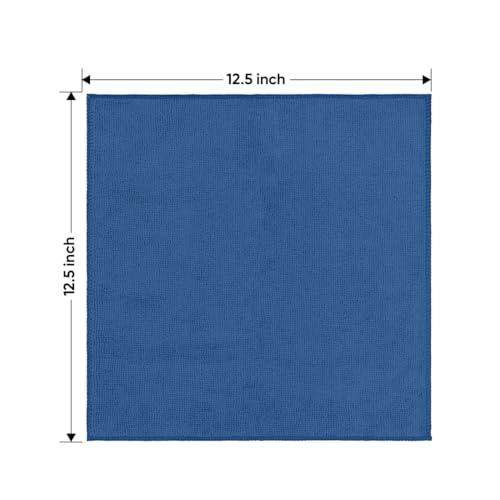 Lake Green Microfiber Cleaning Cloth 12 Pack 12.5 x 12.5 inch Microfiber Towels for Cars Ultra Absorbent Car Washing Cloth Lint Free Streak Free Cleaning Rags for Car (12 Count)