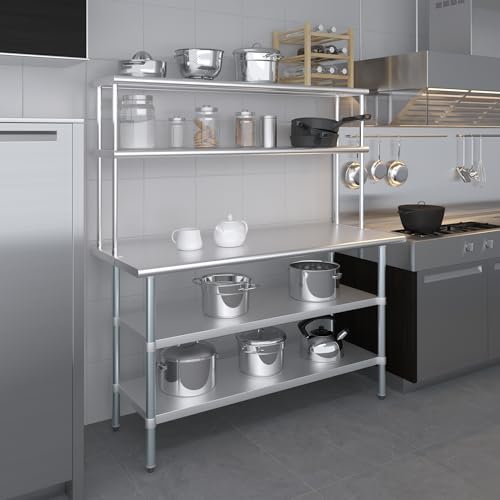 Stainless Steel Work Table with 2 Shelves