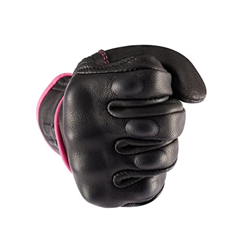 Ladies Full Finger Touch Motorcycle Gloves GL016 PINKBlack XS