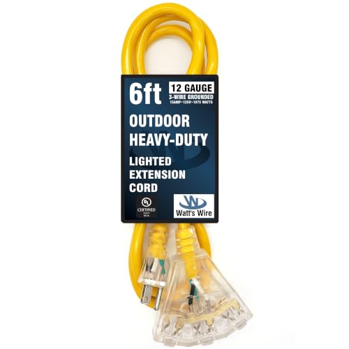 6 ft Short Outdoor Extension Cord (6 Foot)