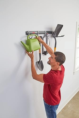 FastTrack Garage Storage Utility Hooks 5 Piece Black All in One Rail Hook Kit and Tool Organizer Heavy Duty for Home
