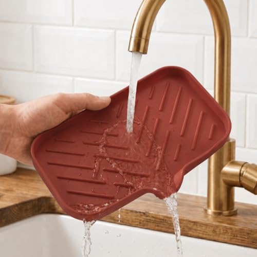Silicone Soap Dish with Drain Spout