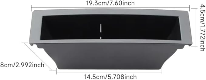GGCLIMAX Car Organizer Center Console Armrest Storage Box Compatible with Tesla Model 3/Y 2021-2023 ABS Car Interior Organizer for Card Key Phone Charging Cable