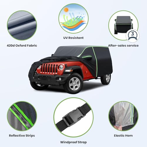 420d Car Cover Fits for Jeep Wrangler 4 Door JK JL 2006
