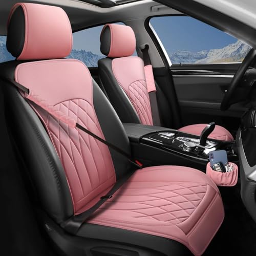 2 Pack Waterproof Front Car Seat Covers for Car Truck SUV Pink (2 Count)