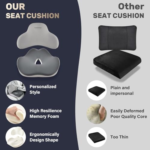 Seat Cushion and Lumbar Support Pillow for Car Office Chair
