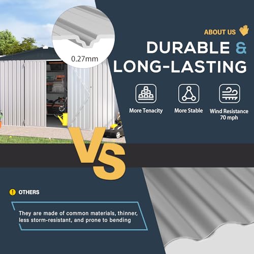 10' x 14' Waterproof Metal Outdoor Storage Shed
