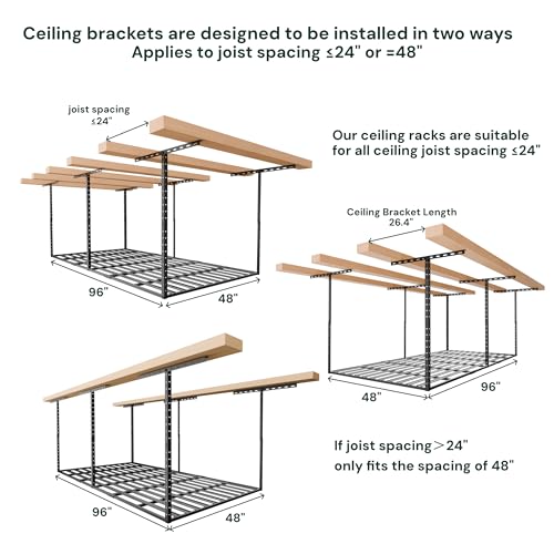 4x8 Overhead Garage Storage Rack Organization