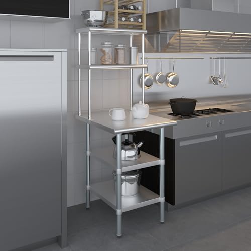 Stainless Steel Work Table with 2 Shelves
