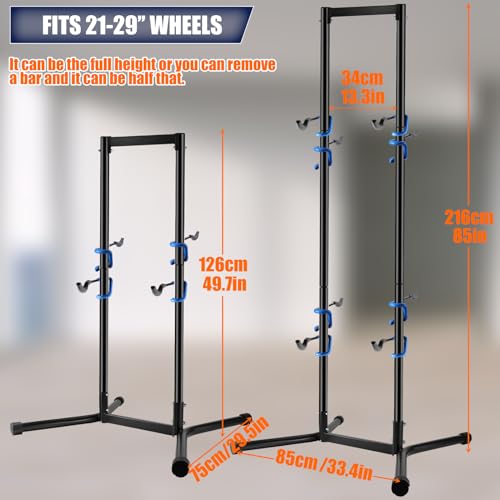 Stand Bike Storage Rack Garage Max 240lbs 4 Bikes with Adjustable Arms