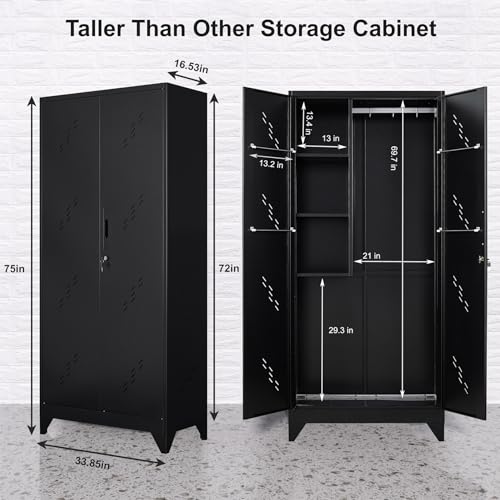 75" Taller Metal Garage Storage Cabinet