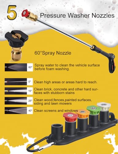 Foam Cannon with Pressure Washer Tips and Nozzle Holder