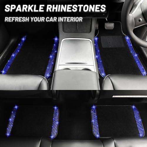Bling Car Floor Mats Full Set and Steering Wheel Cover