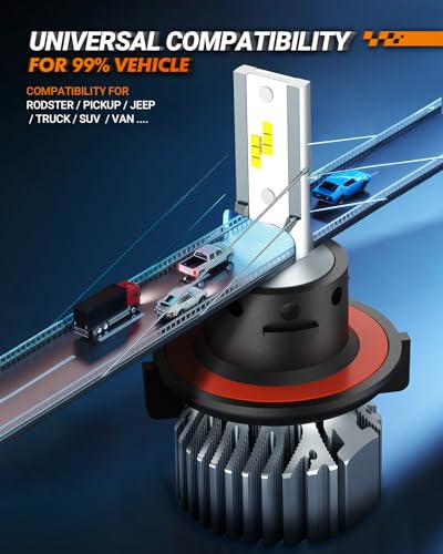 H13 LED Bulb 80000LM Super Bright 6500K White (2 Count)