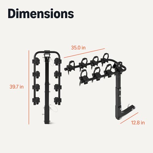 4 Bike Hitch Rack with 2" Hitch for Car