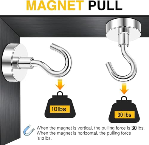 Magnetic Hooks 15pcs 30lbs Cruise Essentials 2026 Magnet Hook (15 Count)