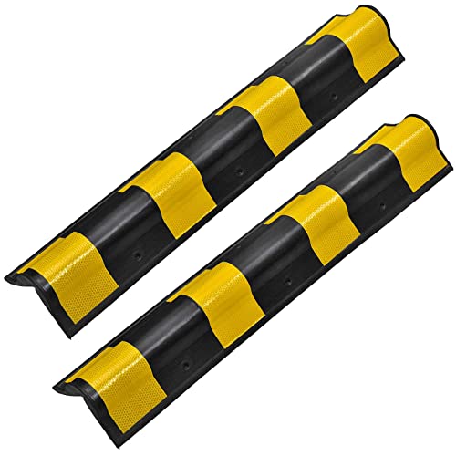 Pair of Rubber Corner Guards 31" for Parking Columns and Garage Walls Round Edge (2 Count)