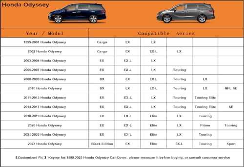 6 Layers Waterproof Car Cover for Honda Odyssey 1999