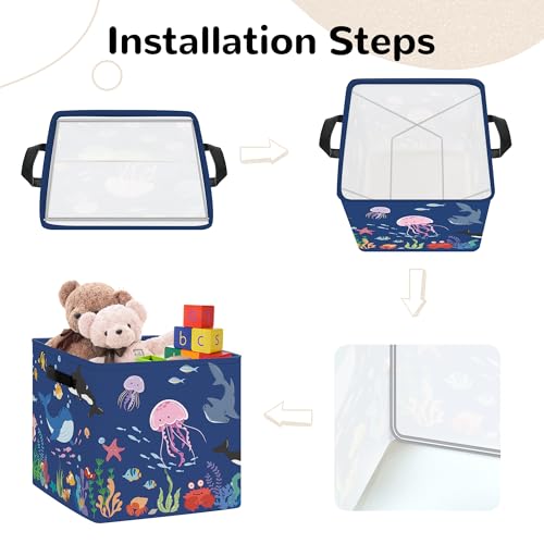11.8" Ocean Animal Storage Basket Set of 3 for Kid Toy Clothes Bin (3 Count)