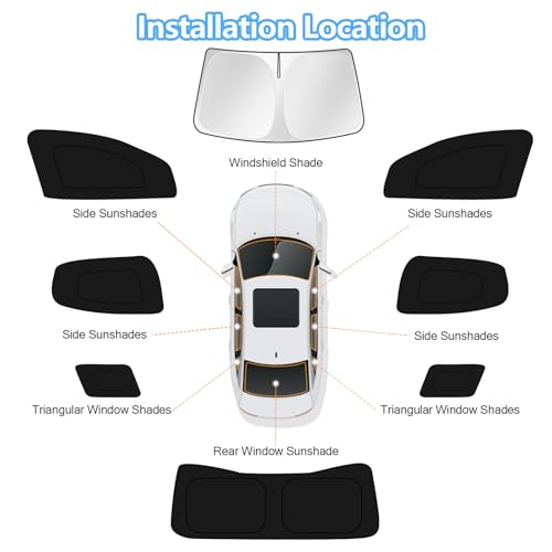 Car Window Shades for GMC Acadia 2017 (8 Count)