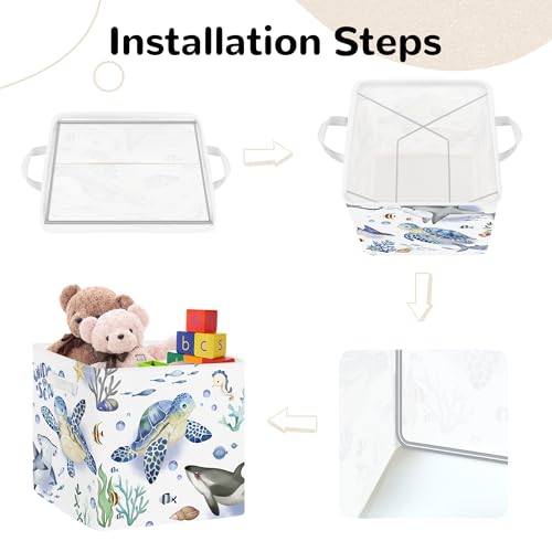11.8" Ocean Animal Storage Basket Set of 3 for Kid Toy Clothes Bin (3 Count)