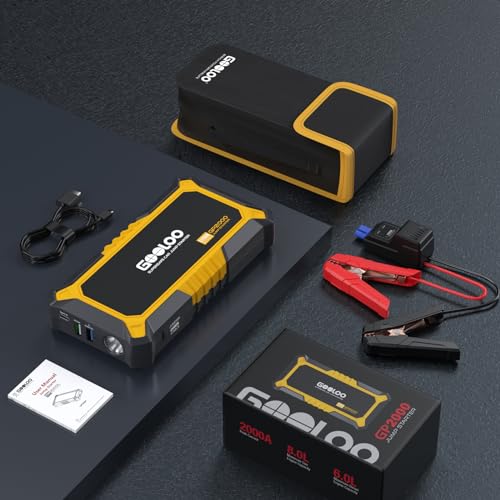 GP2000 2000A Portable Car Battery Jump Starter for 12V Vehicle