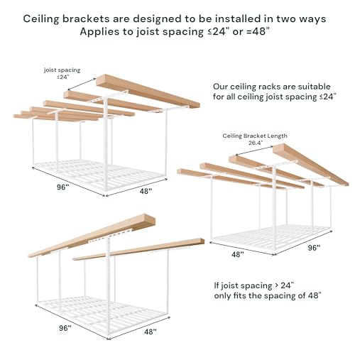 4x8 Overhead Garage Storage Rack Organization