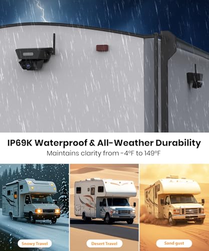2 Solar Backup Camera Wireless for RVs (2 Count)