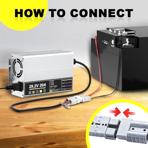 29.2V 20A LiFePO4 Battery Charger 24V 20A Rechargeable Charger for Lithium Iron Phosphate Battery
