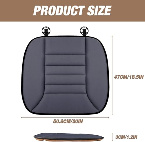 Car Seat Cushion Pad 1.2" Thick Comfort Seat Protector for Car Driver Seat Office Chair Home Use Memory Foam Seat Cushion with Non Slip Bottom