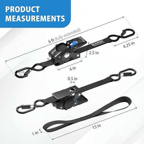 USA Based Retractable Ratchet Straps (4 Count)