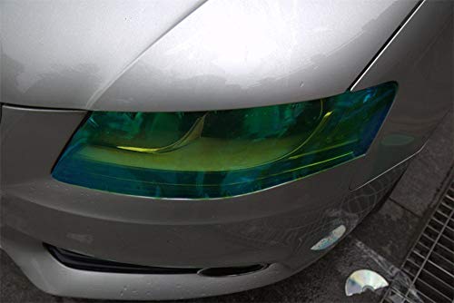 LED LIGHT 12 by 48 inches Self Adhesive Shiny Chameleon Headlights Tail Lights Fog Lights Films