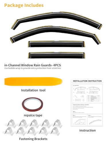 Window Visors Rain Guards for Toyota Grand Highlander 2024 (4 Count)
