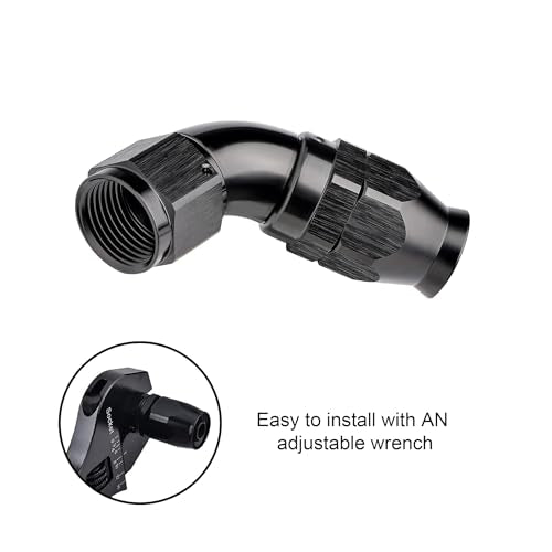 PTFE One Piece Full Flow End Hose Fitting Aluminum