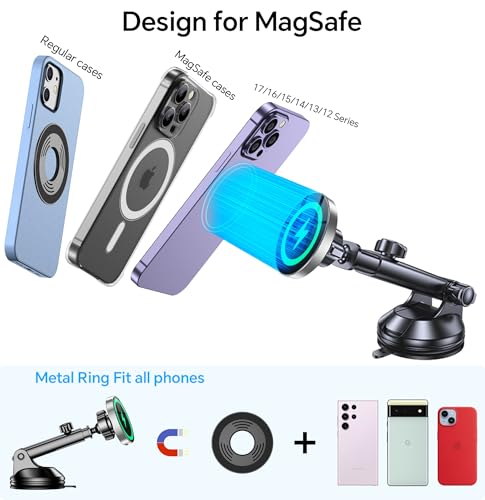 15W Magsafe Car Mount Charger Magnetic Phone Holders for Your Car