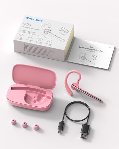 Bluetooth Headset V5.1 72H Talk Time Dual Mic with Mute Button for Business