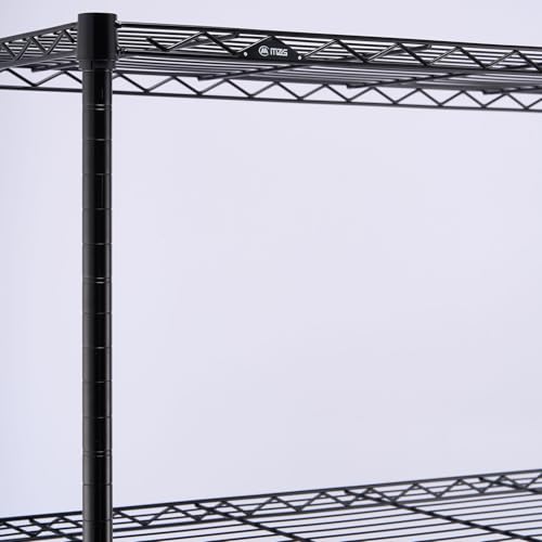3 Tier Shelf Metal Storage Shelves Wire Rack Closet Organizers with Wheel for Garage Kitchen Bathroom Laundry Black 11.8" D x 17.7" W x 29.8" H