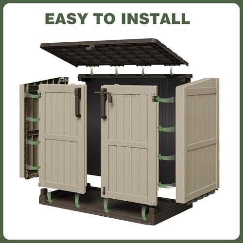 Waterproof Outdoor Storage Box 36 Cu Ft with Lockable Doors