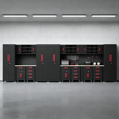 20Pcs Garage Cabinet Storage Systemwith Metal Cabinet