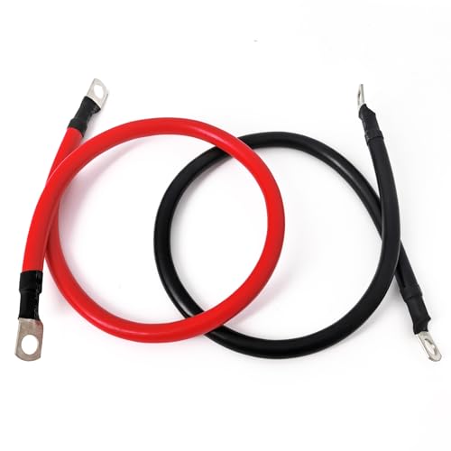 2 AWG Battery Cable 2FT 2 Gauge Pure Copper Battery Inverter Cables with 5