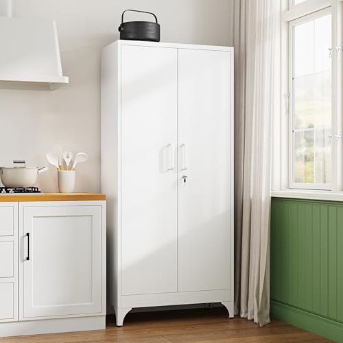 71" H Metal Storage Cabinet with 2 Doors and 4 Shelves