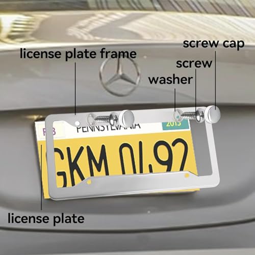 Premium Chrome License Plate Frames with 2 Anti