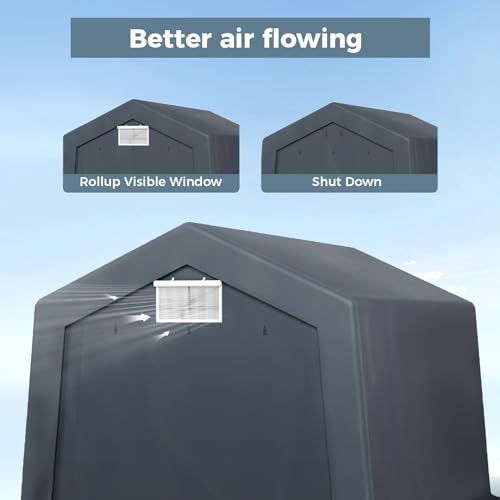 10x15 ft Storage Shelter Shed Portable Outdoor Carport Garage