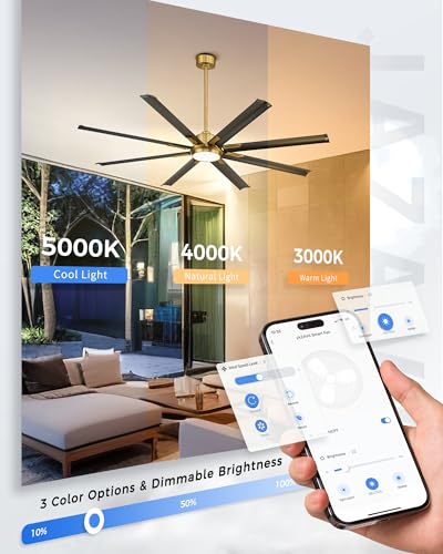 72 Inch Large Ceiling Fan with Light