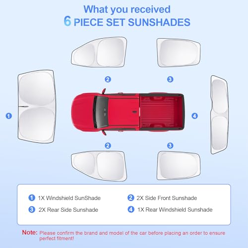 6pcs Car Window Shades for Chevrolet Colorado 2015 (6 Count)