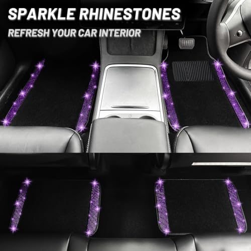 Bling Car Floor Mats Full Set and Steering Wheel Cover